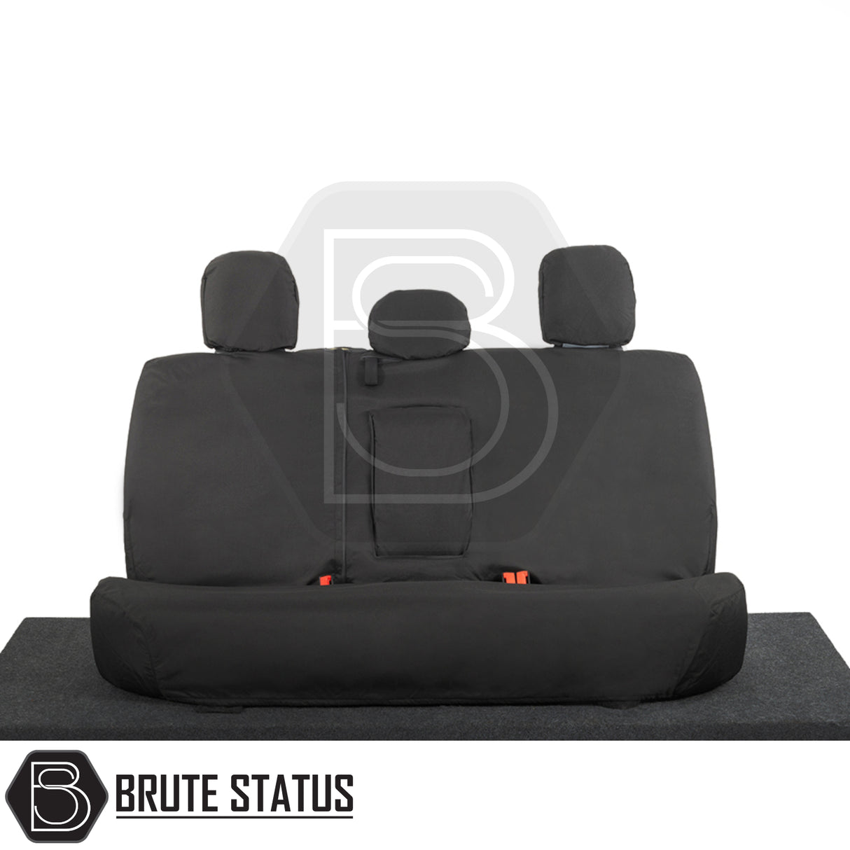 Fiat Fullback 2016-2019 Double Cab Cotton-Backed PU Seat Covers with custom headrest designs, showcasing tailored fit and premium, waterproof materials for enhanced seat protection.
