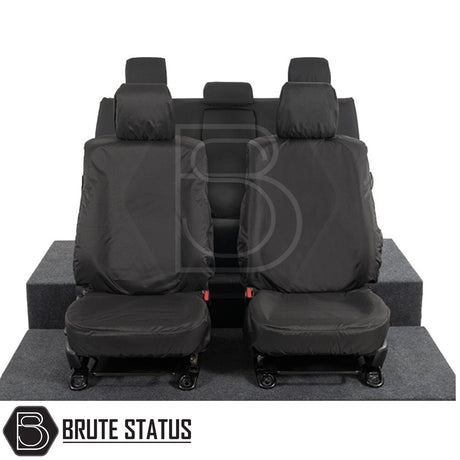 Toyota Hilux 2016+ MK8 & MK9 seat covers, custom tailored, durable, waterproof, designed for exact fit, enhancing vehicle interior with premium protection.