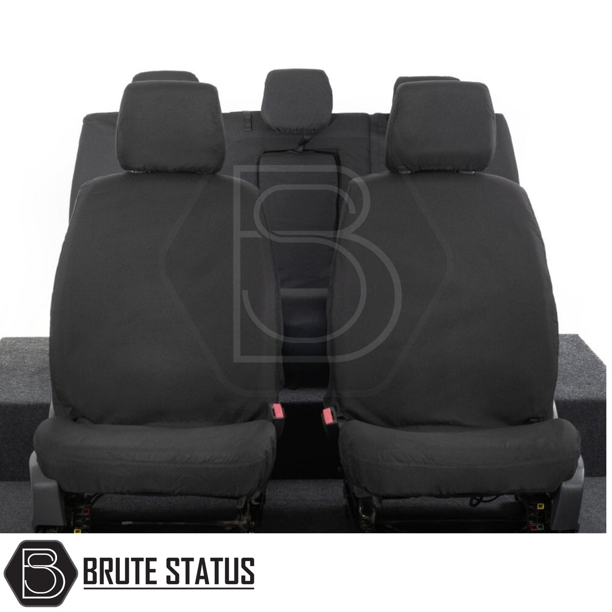 Ford Ranger 2016-2022 T7 & T8 Wildtrak Double Cab Cotton-Backed PU Seat Covers, tailored fit, durable, waterproof, showcasing front seats and protective design.