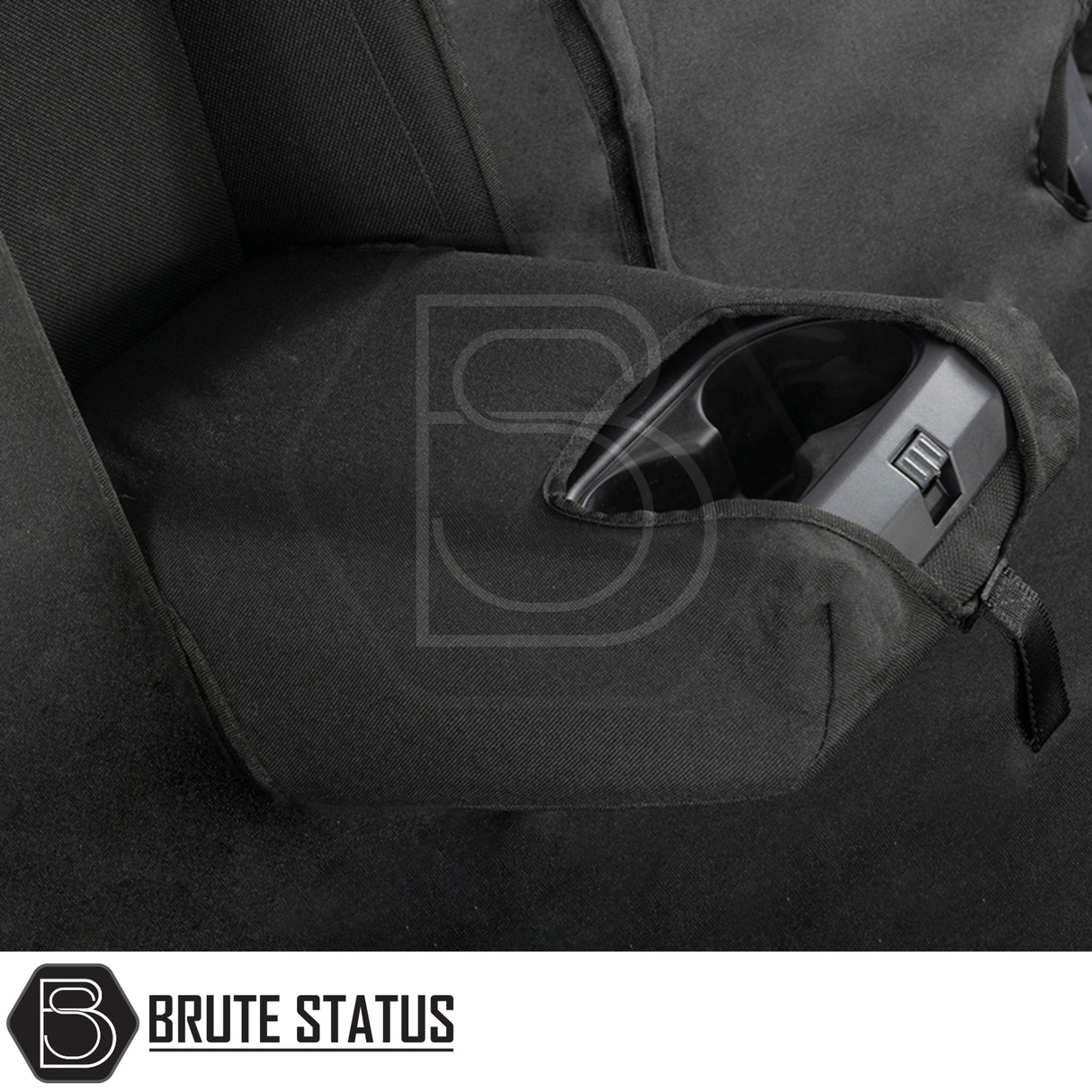 Ford Ranger 2016-2022 Wildtrak Double Cab Seat Covers in black fabric, featuring tailored fit and premium, waterproof materials for enhanced vehicle interior protection.