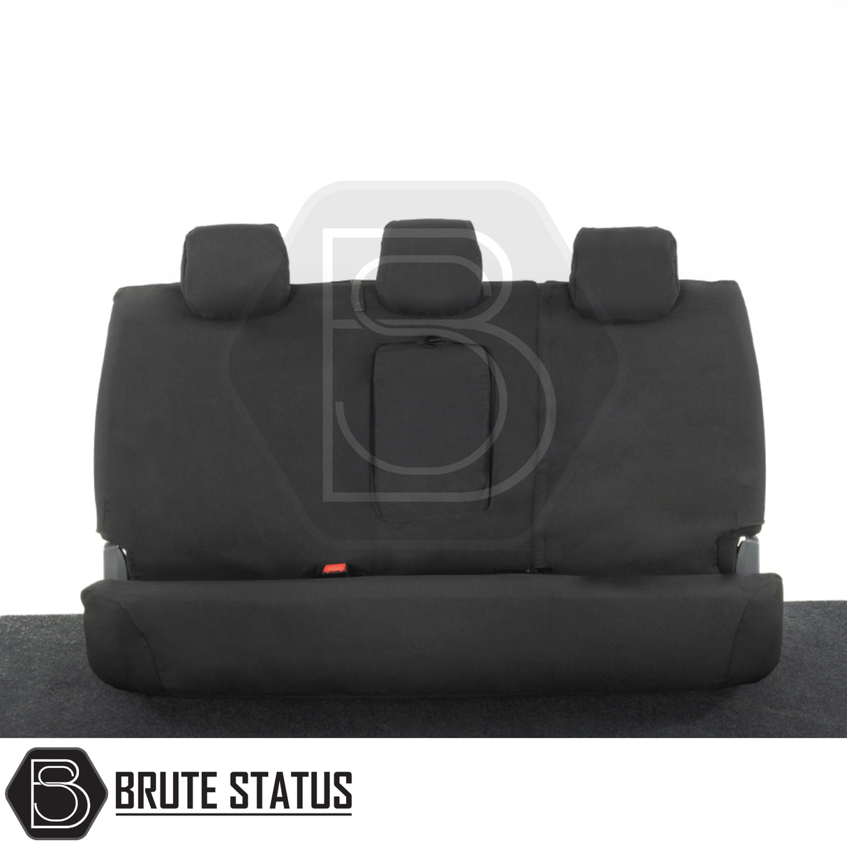 Ford Ranger 2016-2022 Wildtrak Double Cab Cotton-Backed PU Seat Covers, featuring tailored fit and premium materials, shown with headrests on a carpet.