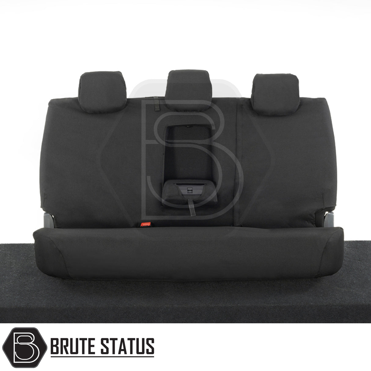 Ford Ranger 2016-2022 seat covers with three headrests, tailored fit, cotton-backed PU material, offering durable protection and a sleek interior look.