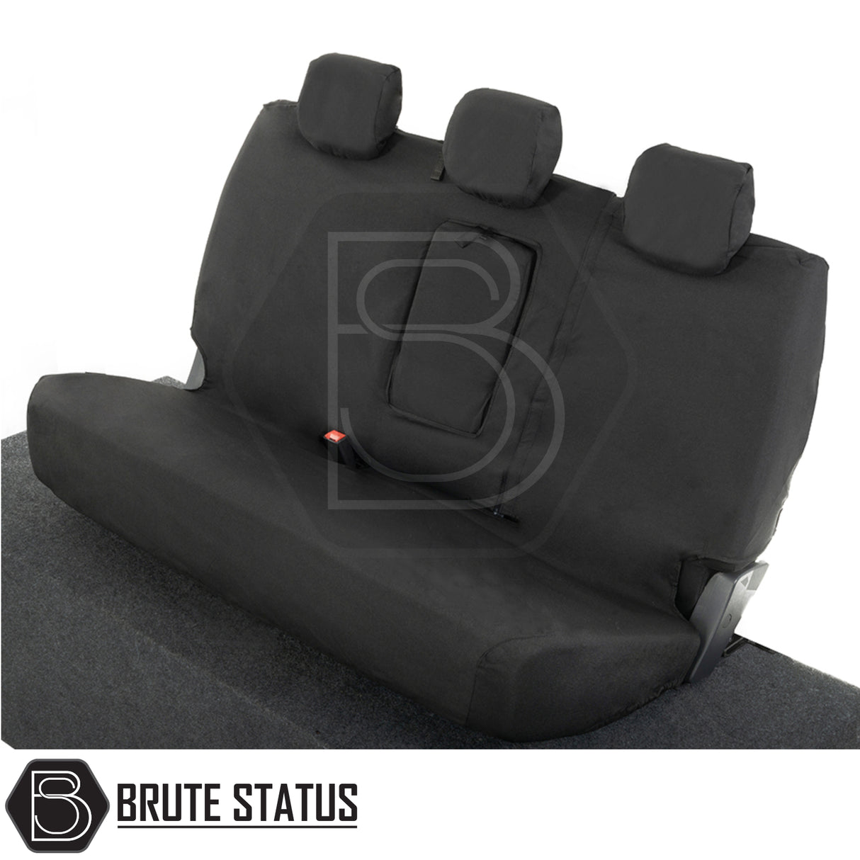 Ford Ranger 2016-2022 T7 & T8 Wildtrak Double Cab Cotton-Backed PU Seat Covers with three headrests, tailored fit for optimal protection and style.