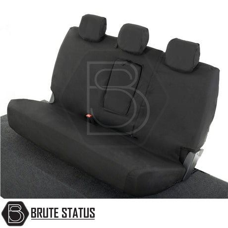 Ford Ranger 2016-2022 T7 & T8 Wildtrak Double Cab Cotton-Backed PU Seat Covers with three headrests, tailored fit for optimal protection and style.