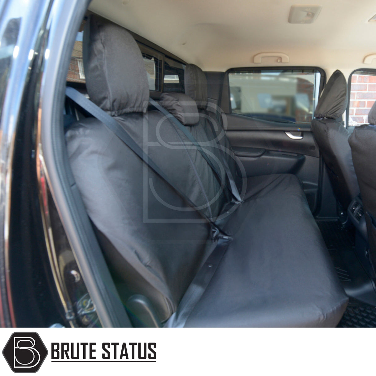 Mercedes X-Class 2017-2020 Double Cab Cotton-Backed PU Seat Covers, showcasing tailored fit and premium materials for enhanced protection and style in car interiors.