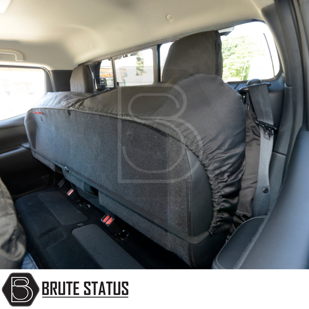Mercedes X-Class 2017-2020 Double Cab Cotton-Backed PU Seat Covers shown installed, highlighting tailored fit and protective, premium materials in a vehicle interior setting.