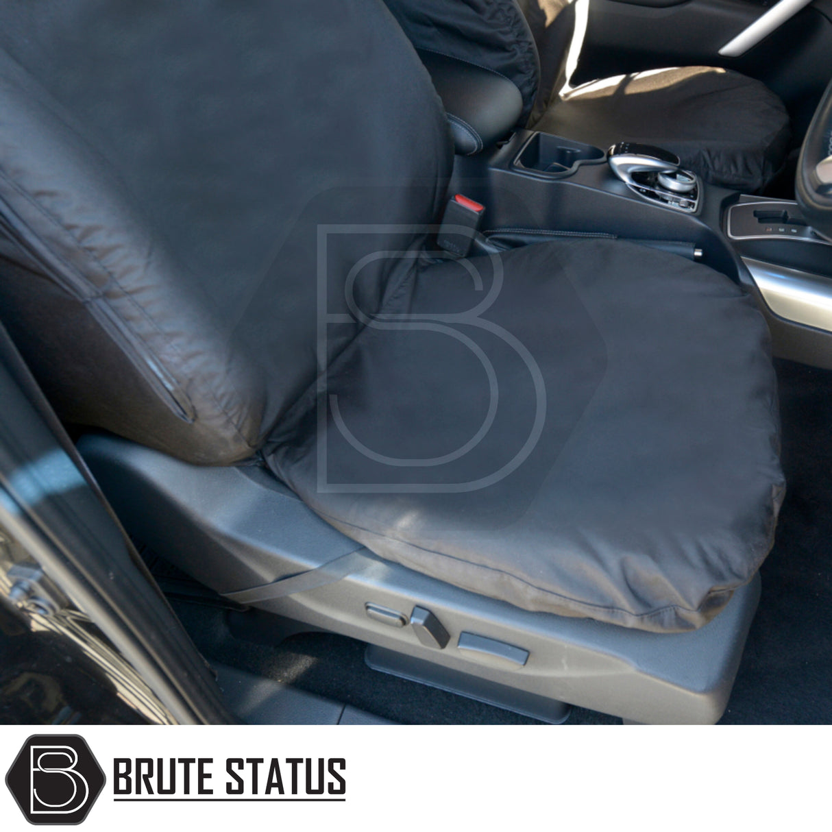 Mercedes X-Class 2017-2020 Double Cab Cotton-Backed PU Seat Covers in a car, showcasing tailored fit and premium materials for optimal protection and style.