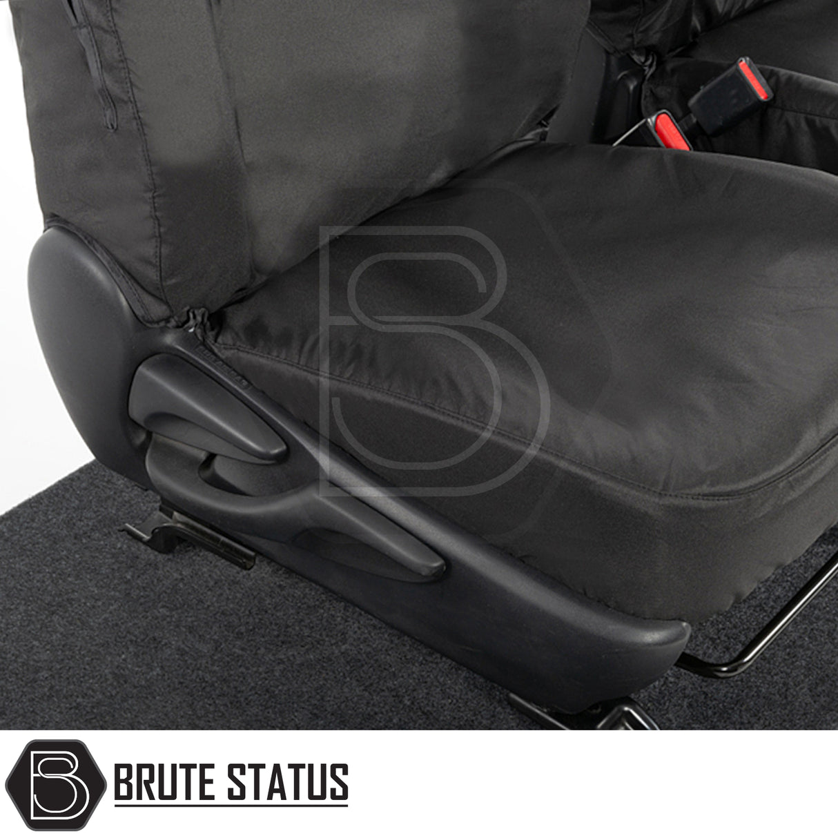 Toyota Hilux 2016+ MK8 & MK9 seat covers, tailored fit with cotton-backed PU material, offering durability and waterproof protection for front and rear seats.