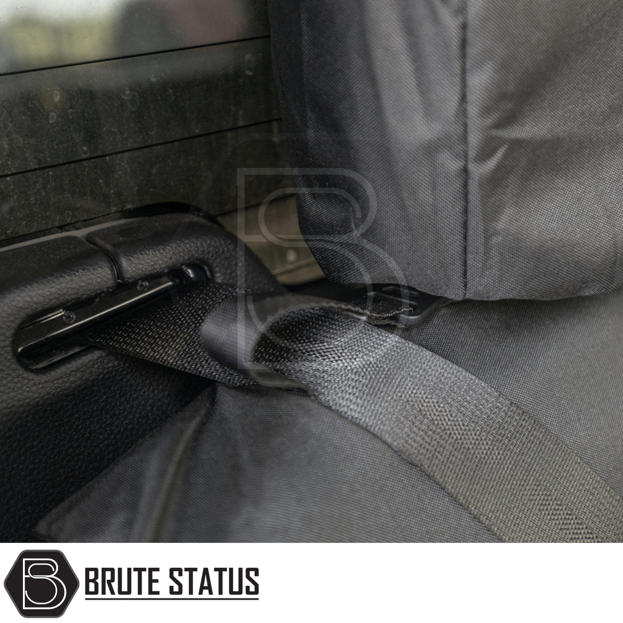 Isuzu D-Max 2021+ Double Cab seat covers, tailored fit, waterproof PU coating, visible on car seat for enhanced interior protection and style.