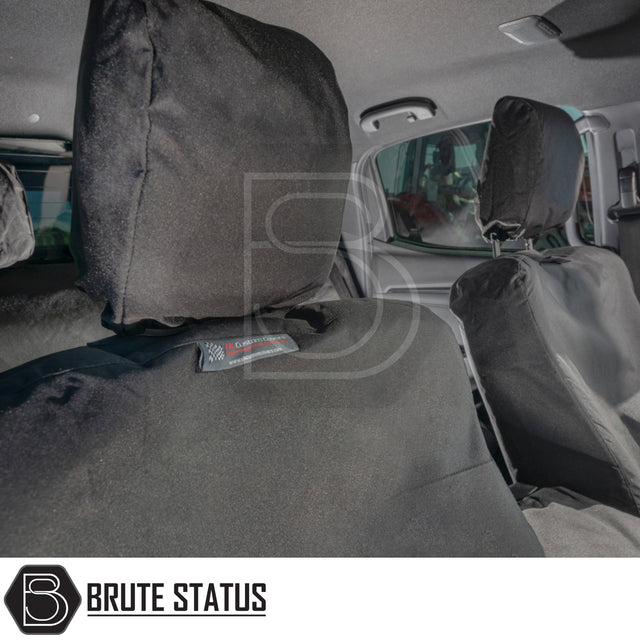 Isuzu D-Max 2021+ Double Cab seat covers, tailored cotton-backed PU, fit snugly on car seats, enhancing protection and style.