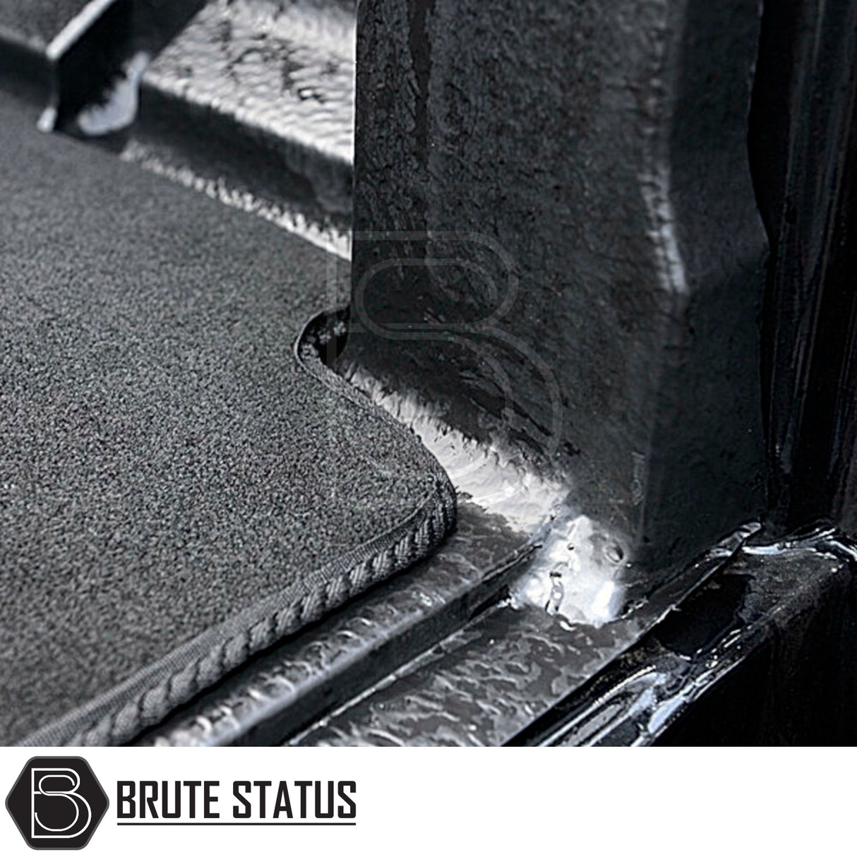 Close-up of Ford Ranger 2012-2019 T6 & T7 Carpet Load Bed Liner, showcasing its durable, non-slip backing designed for secure, custom fit in pickup trucks.