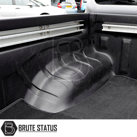 Nissan Navara 2005-2015 D40 Carpet Load Bed Liner, custom-fitted for truck beds, showcasing premium non-slip carpet material for secure cargo placement.