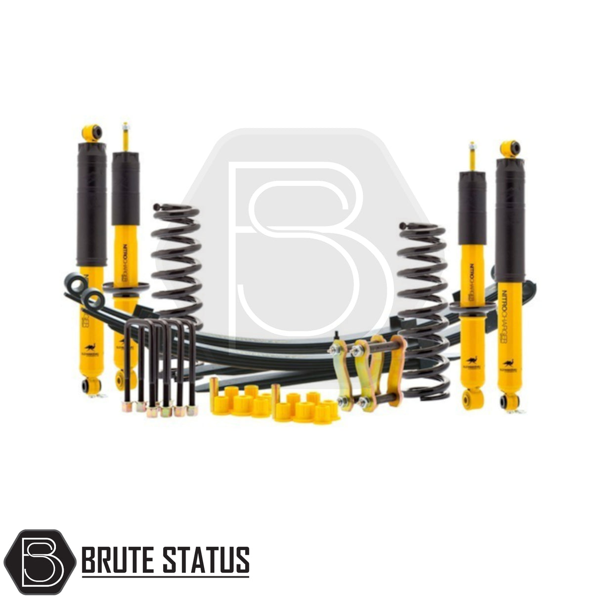 Ford Ranger 2023+ T9 Old Man Emu Nitrocharger 40mm Suspension Lift Kit with shocks, coils, leaf springs, U-bolts, shackles, and bushings for enhanced off-road performance.
