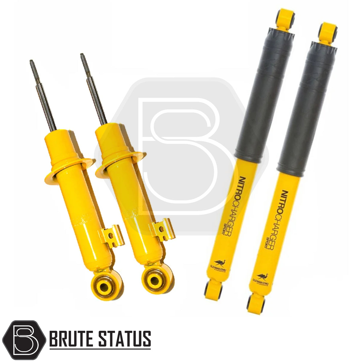 Old Man Emu Nitrocharger 40mm Suspension Lift Kit for Toyota Hilux 2016+ MK8 & MK9, featuring four shock absorbers for enhanced off-road and on-road performance.