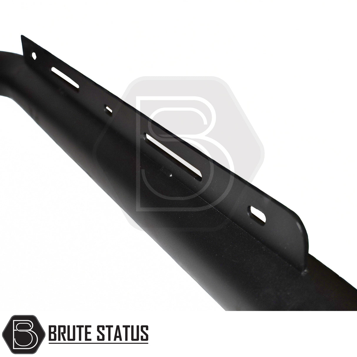 Front-mounted matte black city bar installed on a pickup truck, featuring laser-cut mounting plates, a pre-installed light bar bracket, and a clean chassis-mounted fit with no specialist tools required.