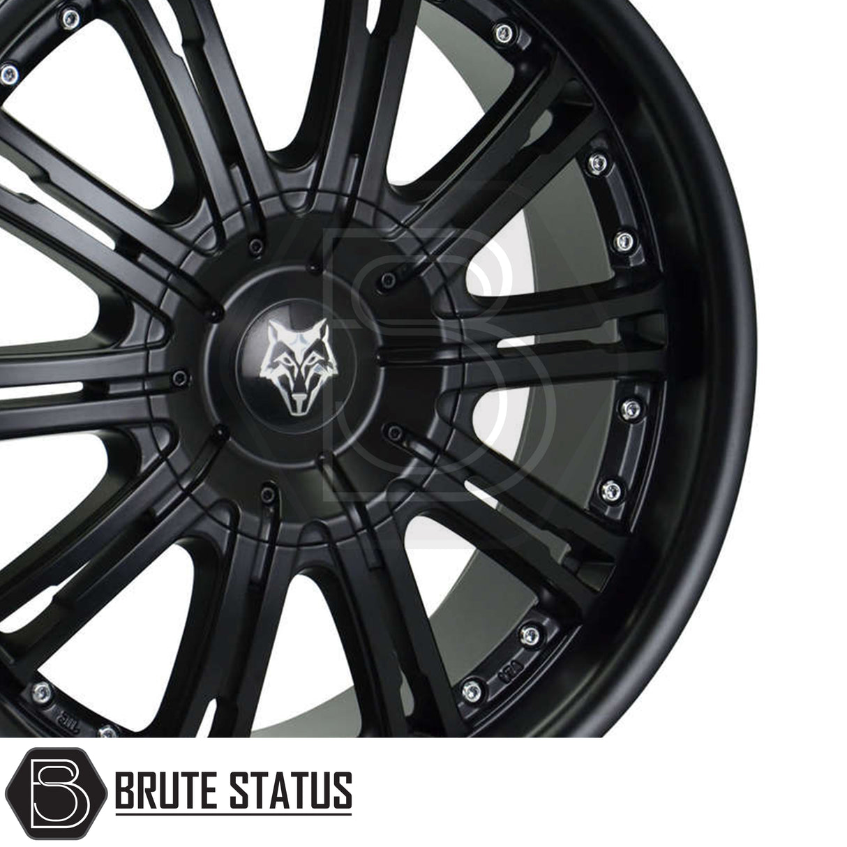 Wolfrace Explorer Vermont Matte Black with Silver Rivets 22-Inch Wheels – Premium truck and SUV alloy wheels, 6x139.7 bolt pattern, 22x9.5 size, ET20 offset, load rated to 1150kg, sold as a full set of four with fitting accessories included.
