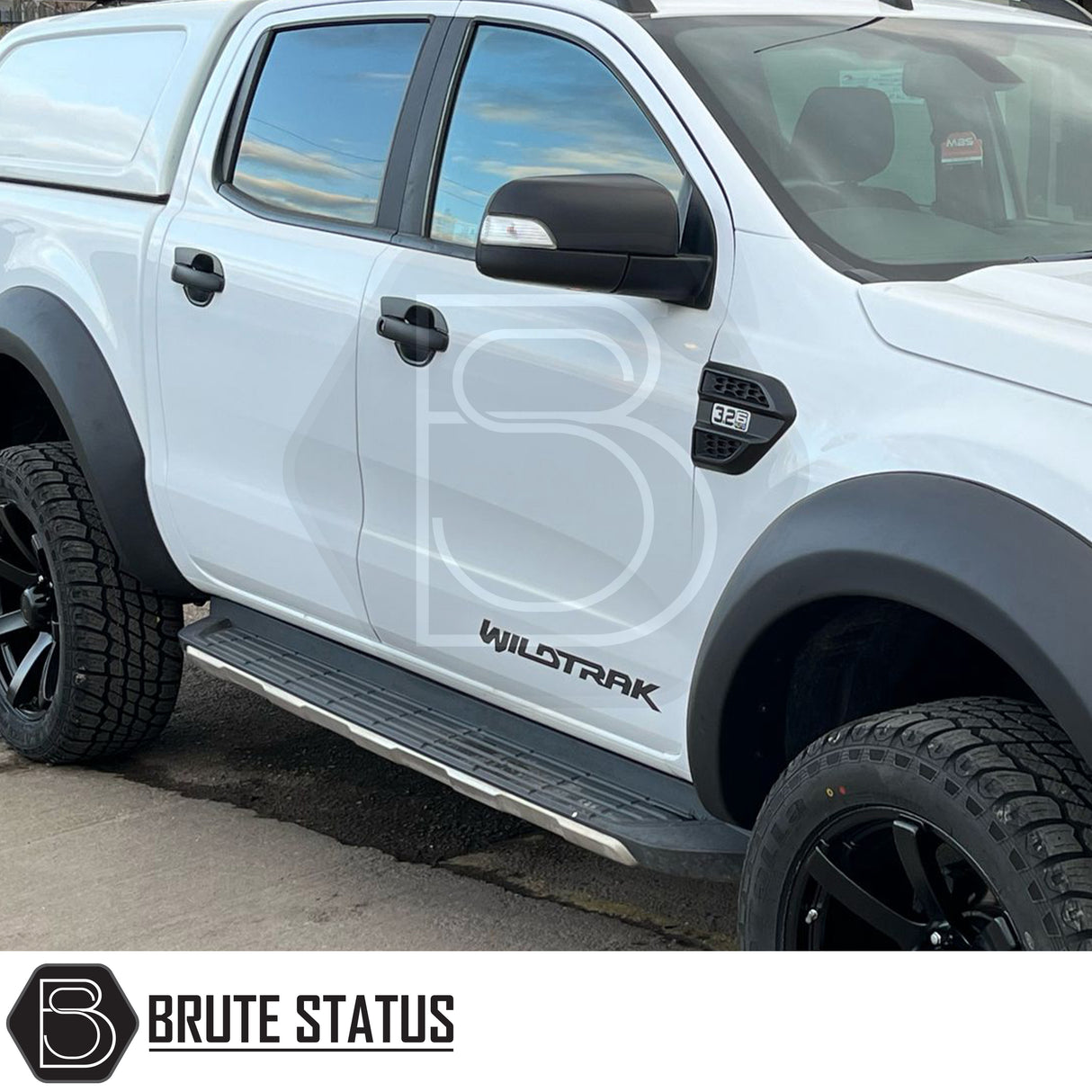 Ford Ranger 2012-2022 T6 T7 T8 Matte Black Door Handle Covers, shown in a group, featuring durable ABS plastic and easy installation with 3M adhesive.