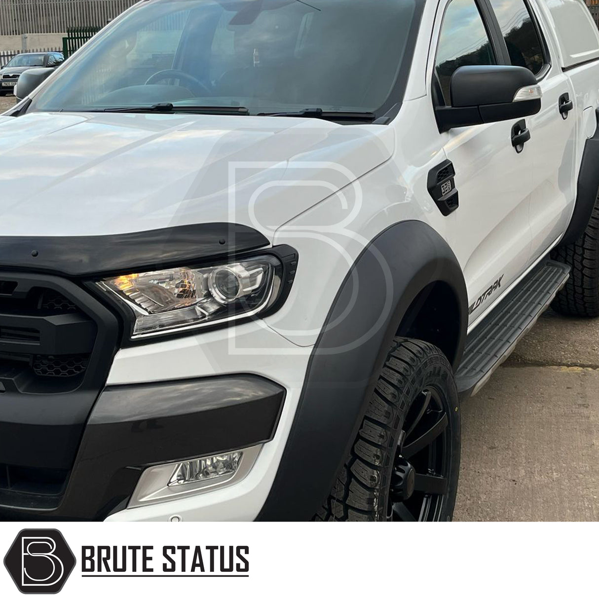 Ford Ranger 2012-2022 T6 T7 T8 Matte Black Door Handle Covers, shown in a group, featuring durable ABS plastic and easy installation with 3M adhesive.