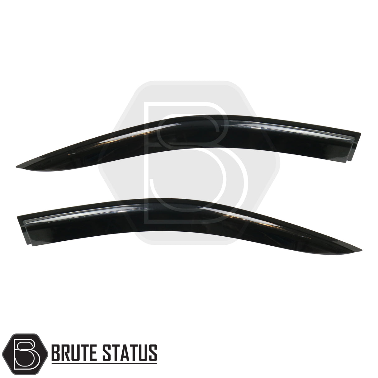 Ford Ranger 2012-2022 T6 T7 T8 Window Wind Deflectors, featuring a durable black design with white lettering, enhance aerodynamics and provide rain protection.