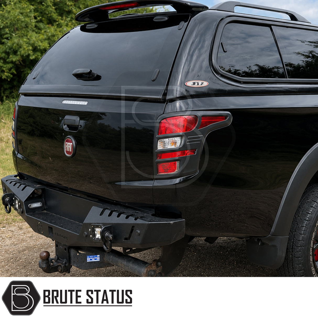 Fiat Fullback 2015-2019 tail light covers in black with premium ABS construction and custom rear styling