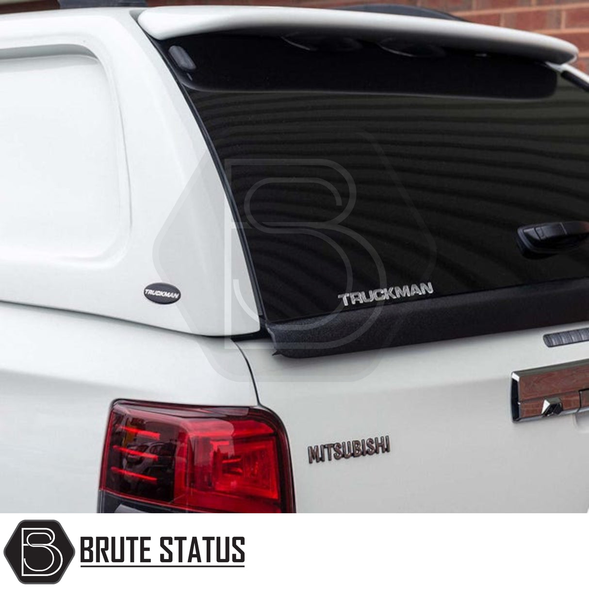 Mitsubishi L200 with Truckman L-Series hardtop canopy, featuring a tinted rear window and secure remote locking, enhancing storage and security for 2015-2021 models.