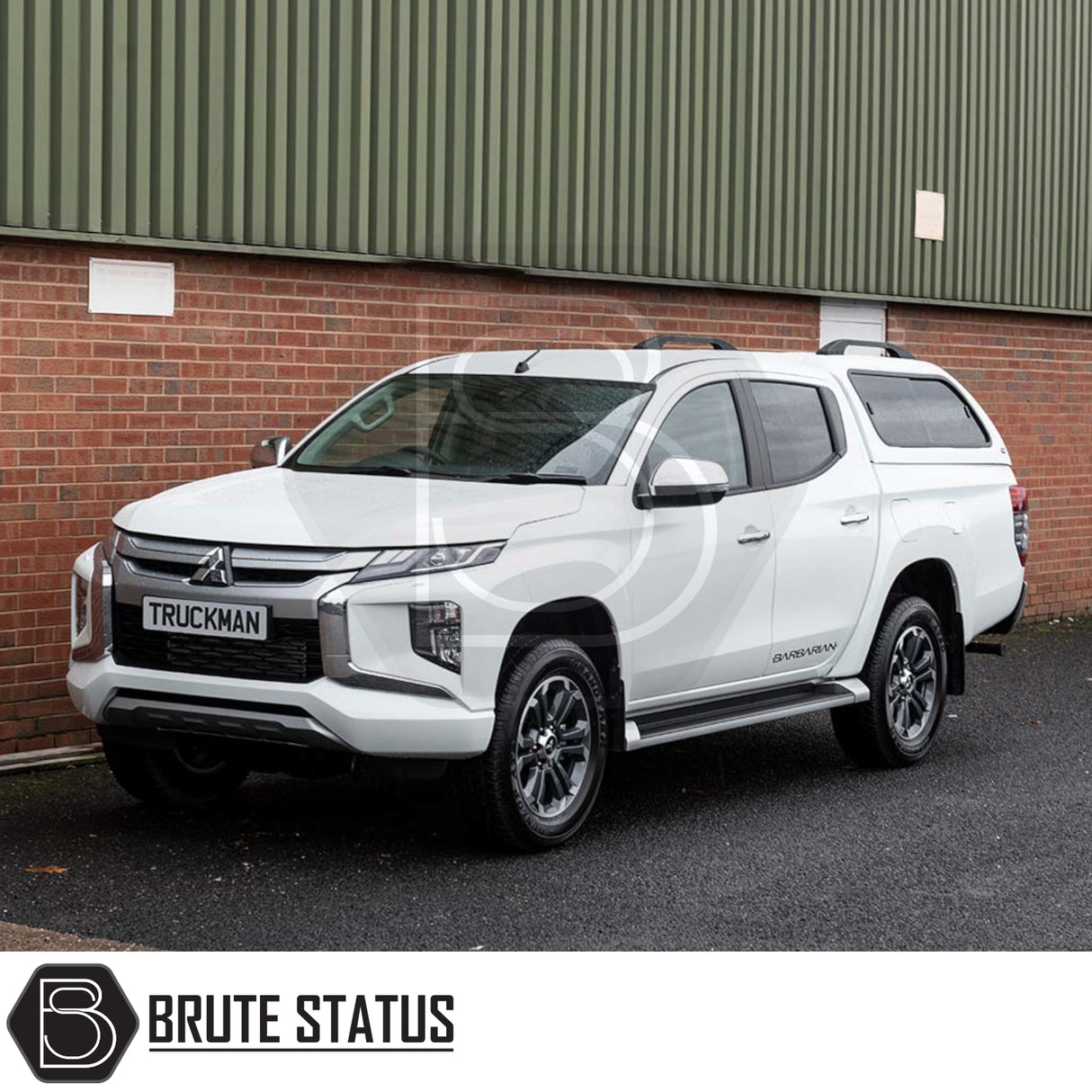 Mitsubishi L200 with Truckman GLS Hardtop Canopy featuring remote locking, tinted windows, and roof rails, enhancing utility and style for pickup enthusiasts.