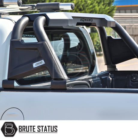 Fiat Fullback Roll Bar Matte Black, featuring heavy-duty steel and matte black finish, enhances vehicle's rugged look.
