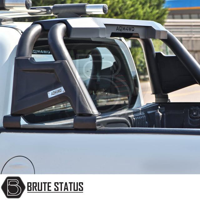 Fiat Fullback Roll Bar Matte Black, featuring heavy-duty steel and matte black finish, enhances vehicle's rugged look.