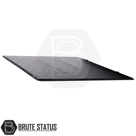 "Premium tri-fold tonneau cover for pickup trucks, featuring UV-stable vinyl, rubber perimeter seals, reinforced corners, and shaped aluminium cross bars for improved durability, aerodynamics, and water resistance. Easy no-drill installation. Not compatible with Wildtrak models with sports bars.