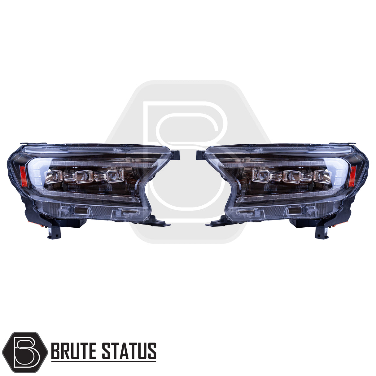 Ford Ranger LED Mustang style headlights with Bugatti-inspired DRL – 2015 to 2022 models