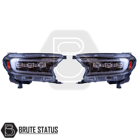 Ford Ranger LED Mustang style headlights with Bugatti-inspired DRL – 2015 to 2022 models