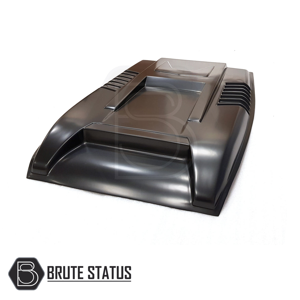 Matte black Raptor-style bonnet scoop for Ford Ranger 2015–2022, made from impact-resistant plastic with easy 3M tape installation and no drilling required