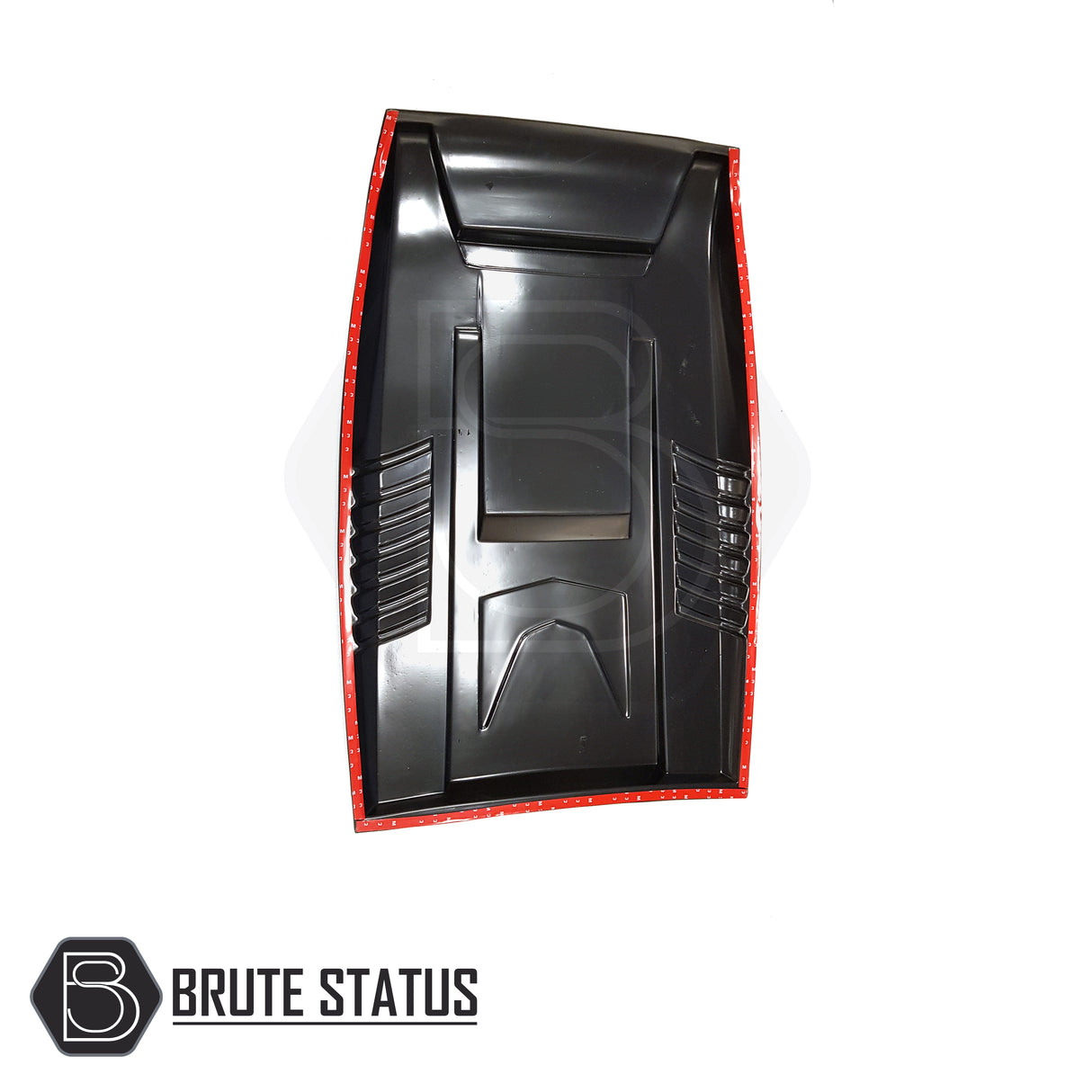 Matte black Raptor-style bonnet scoop for Ford Ranger 2015–2022, made from impact-resistant plastic with easy 3M tape installation and no drilling required