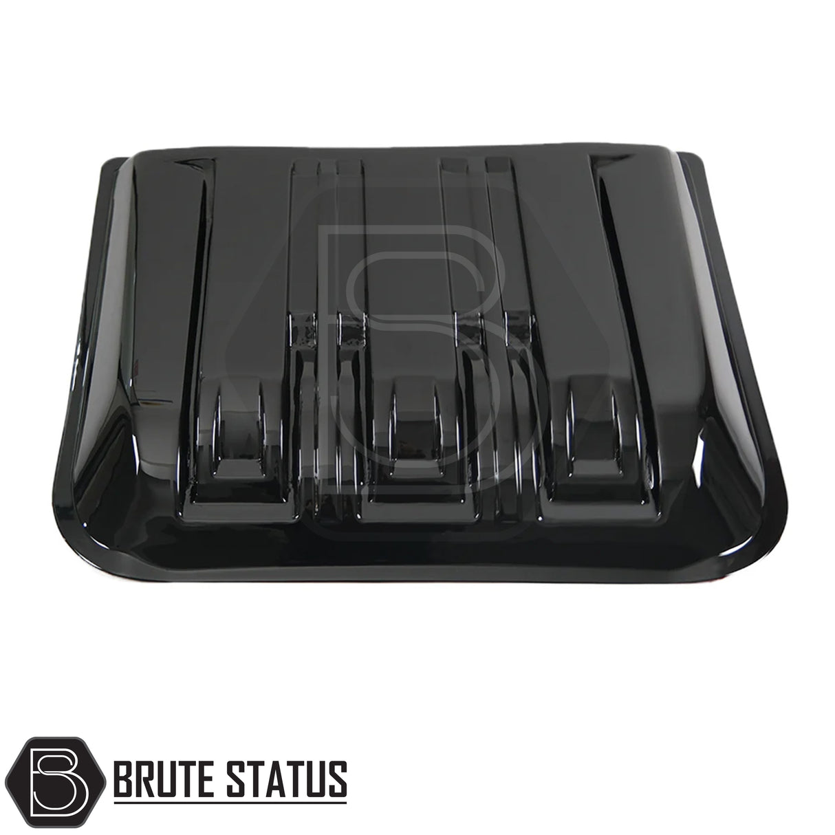 Ford Ranger T9 2023+ Raptor Style Bonnet Scoop Vent Gloss Black with three raised channels, designed for easy installation using 3M adhesive without vehicle drilling.