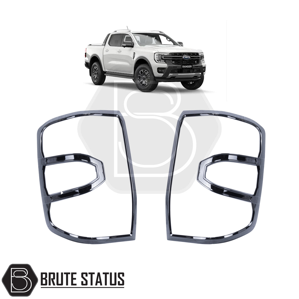 Tail light covers for ford ranger 2023 facelift model in gloss black