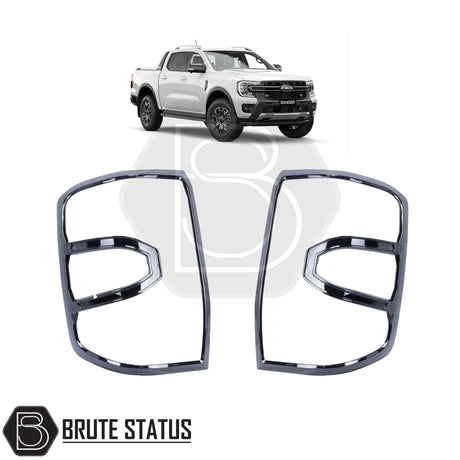 Tail light covers for ford ranger 2023 facelift model in gloss black