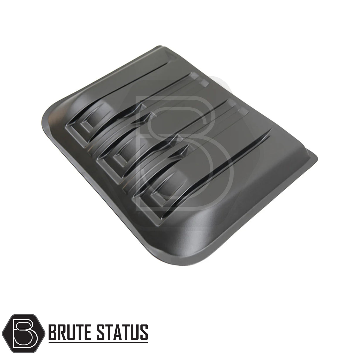 Matte black bonnet scoop for Ford Ranger T9 (2023+), made from impact-resistant plastic with 3M adhesive tape for easy, drill-free installation