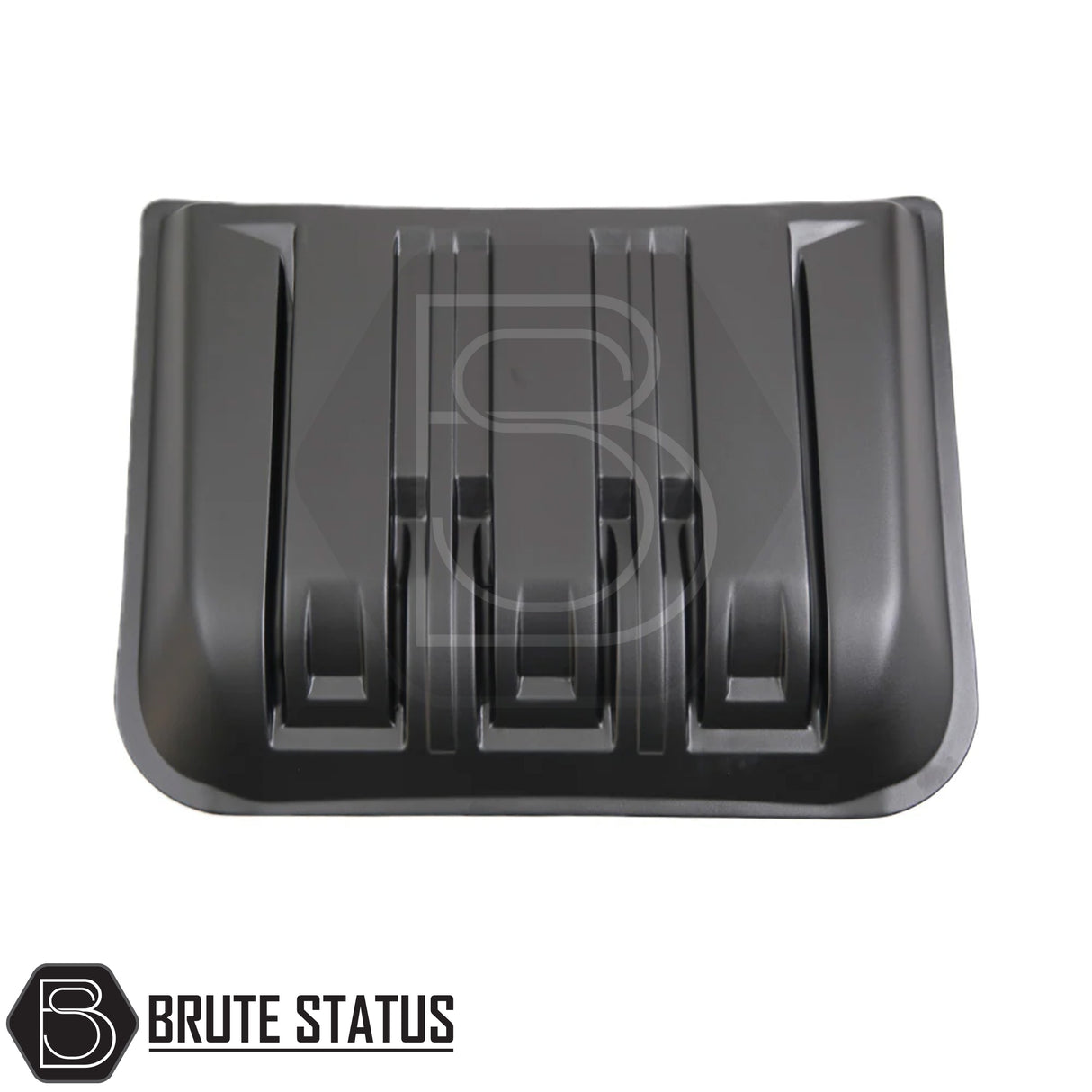 Matte black bonnet scoop for Ford Ranger T9 (2023+), made from impact-resistant plastic with 3M adhesive tape for easy, drill-free installation