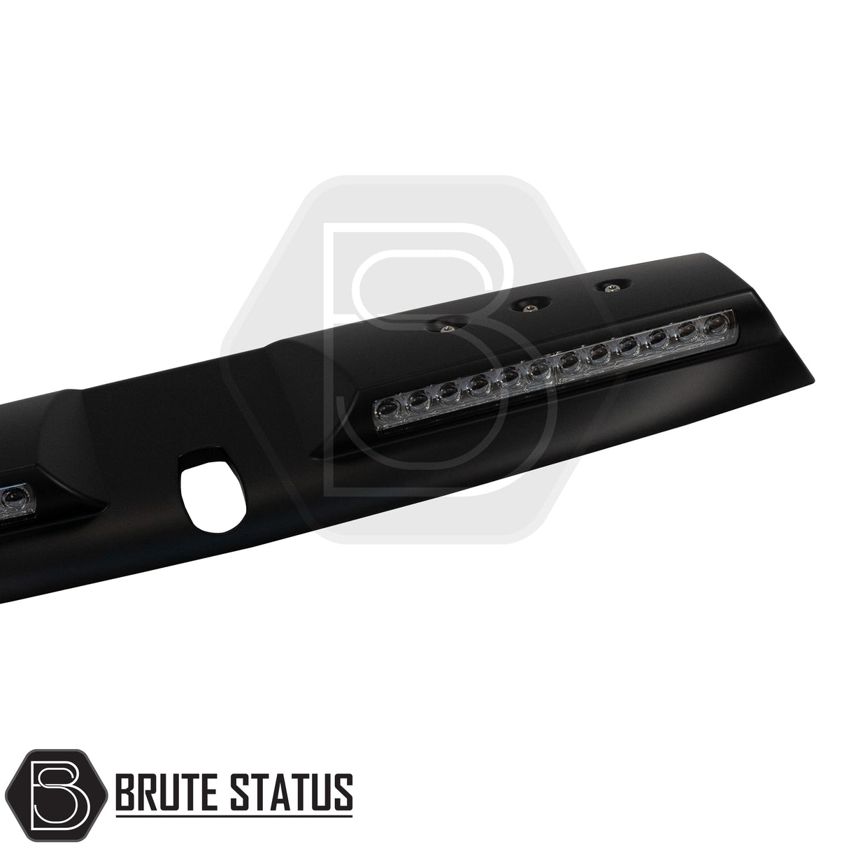 Brute Status LED roof spoiler with a matte black finish for the volkswagen amarok 2023 onwards pickup truck
