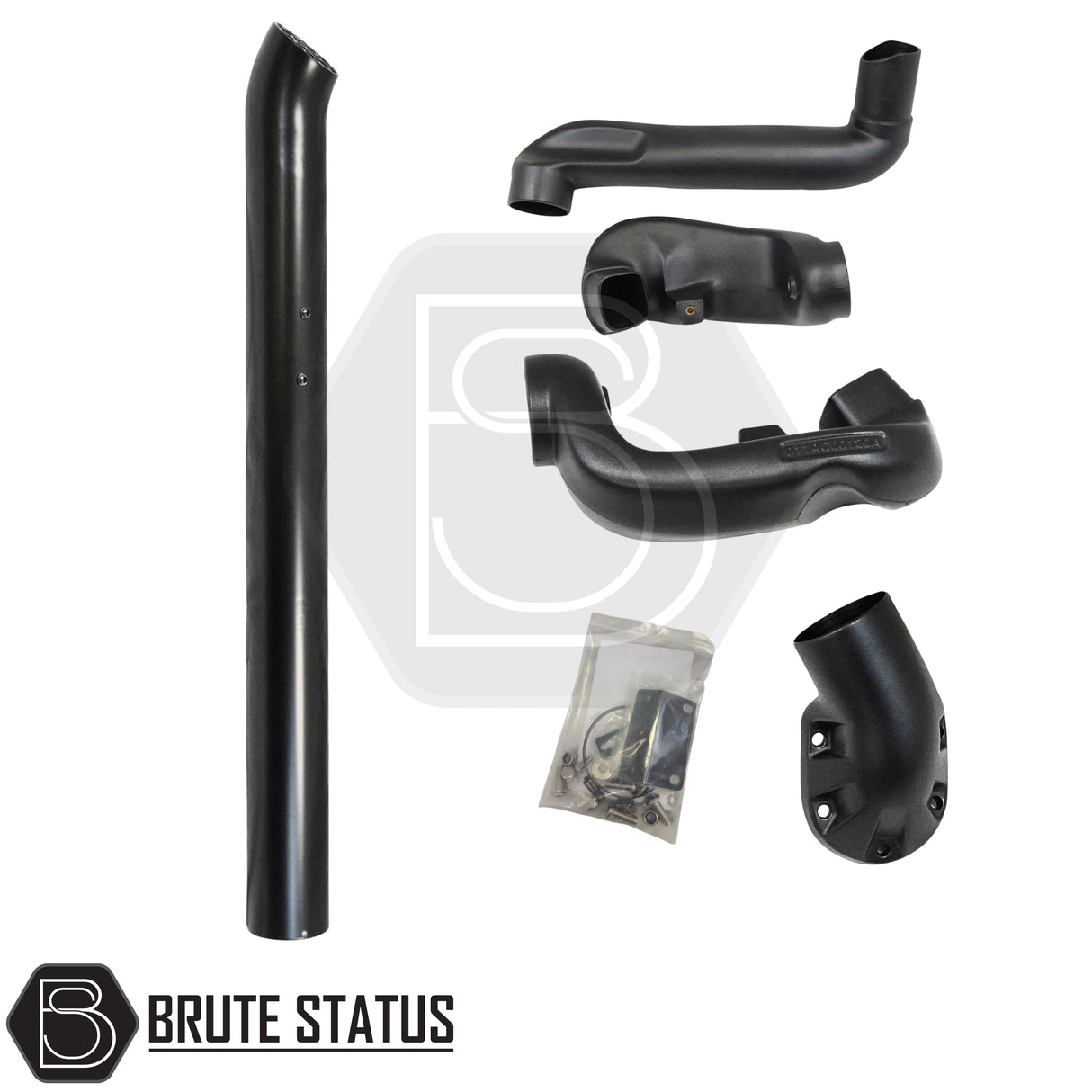 Ford Ranger T6 T7 stainless steel snorkel in gloss black combining aggressive styling with practical engine protection
