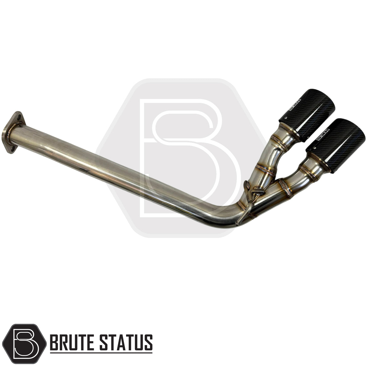 Ford Ranger 2012–2022 T6 T7 T8 side exit exhaust system with twin carbon fibre tips, stainless steel construction, direct fit performance upgrade