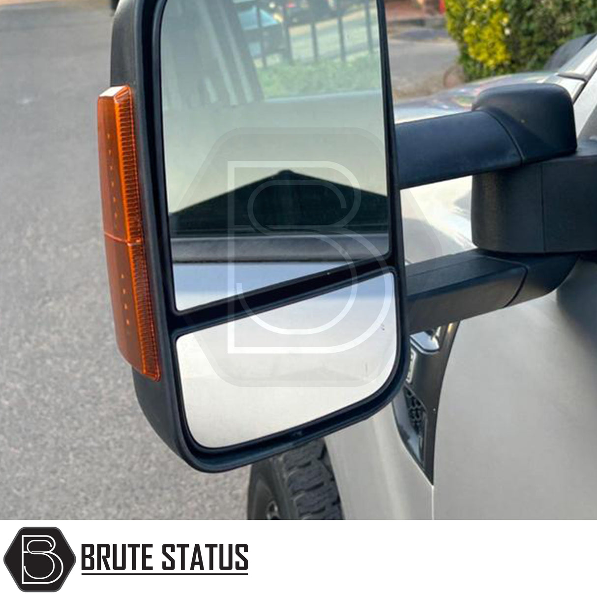 Ford Ranger 2012-2022 Extendable Towing Mirrors with LED indicators, manual telescopic arms, foldable design, and electrically adjustable features, ideal for aftermarket truck customization.