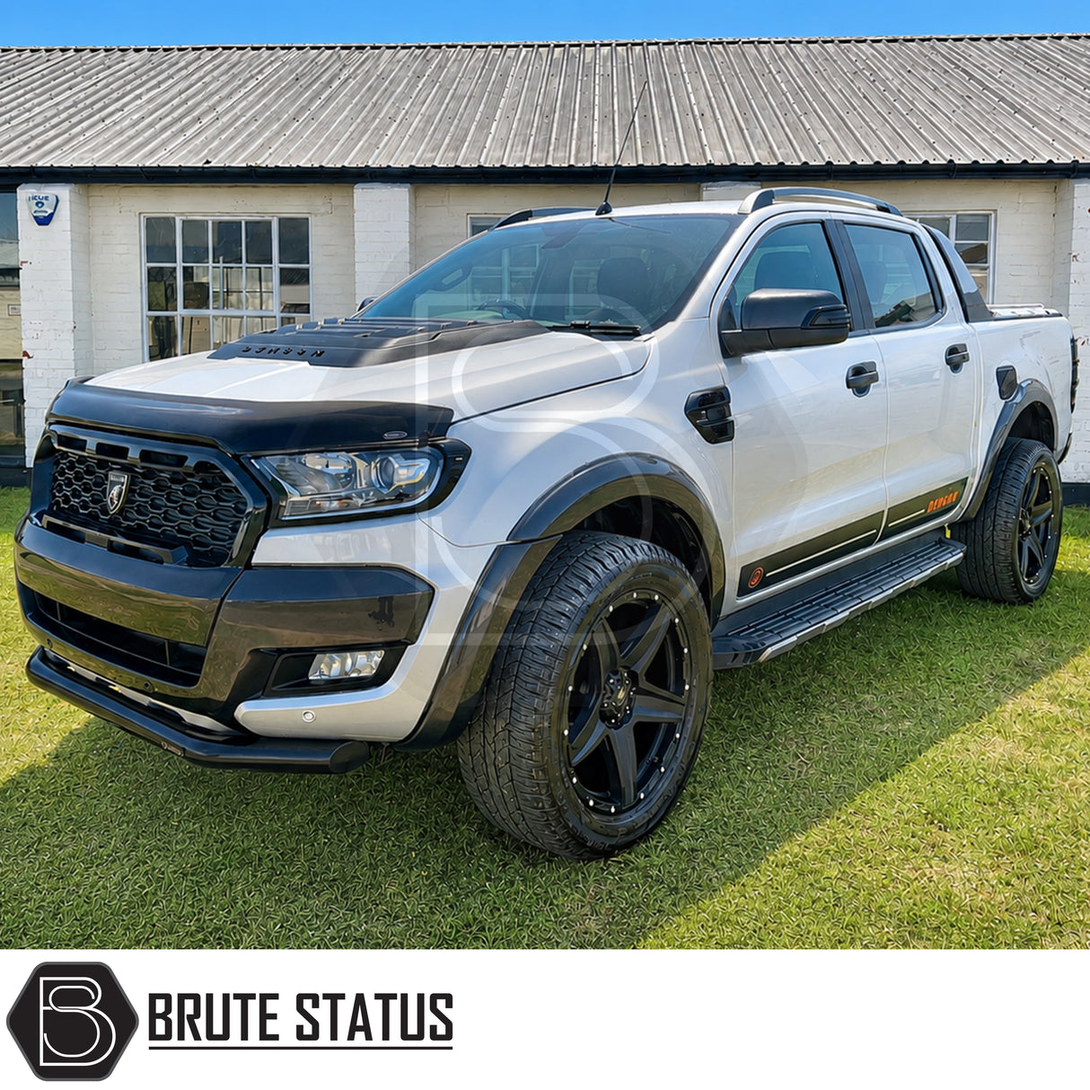 Ford Ranger 2012-2022 smooth style wide arch kit in gloss black with Raptor-inspired design and precision CAD fitment
