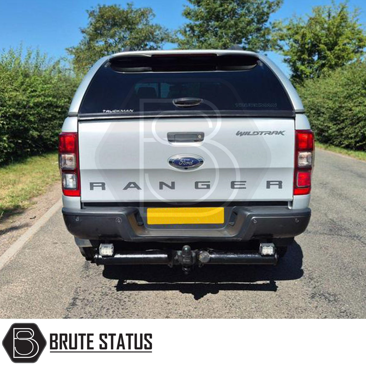 Ford Ranger 2012-2022 Rear Handle in Matt Black, featuring a hole design, crafted from high-quality ABS plastic with 3M adhesive for easy installation.