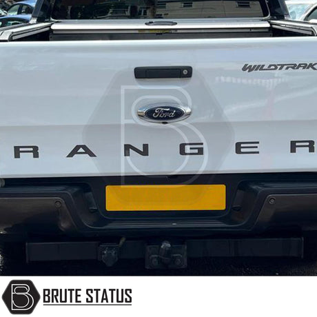Ford Ranger 2012-2022 Rear Handle in Matt Black, featuring a hole design, crafted from high-quality ABS plastic with 3M adhesive for easy installation.