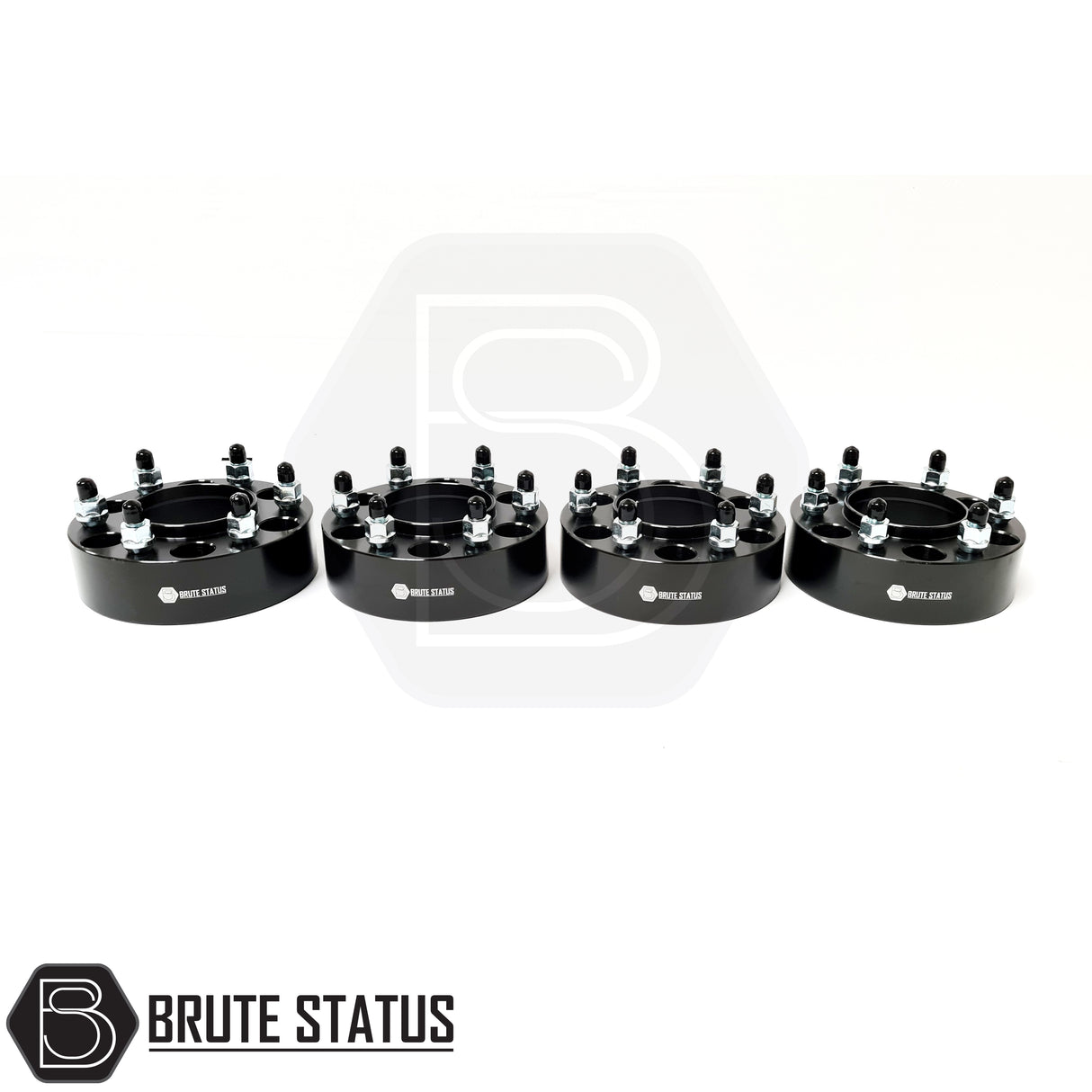 Set of 4 black 50mm wheel spacers for Ford Ranger pickup truck offroad 4x4 vehicle.