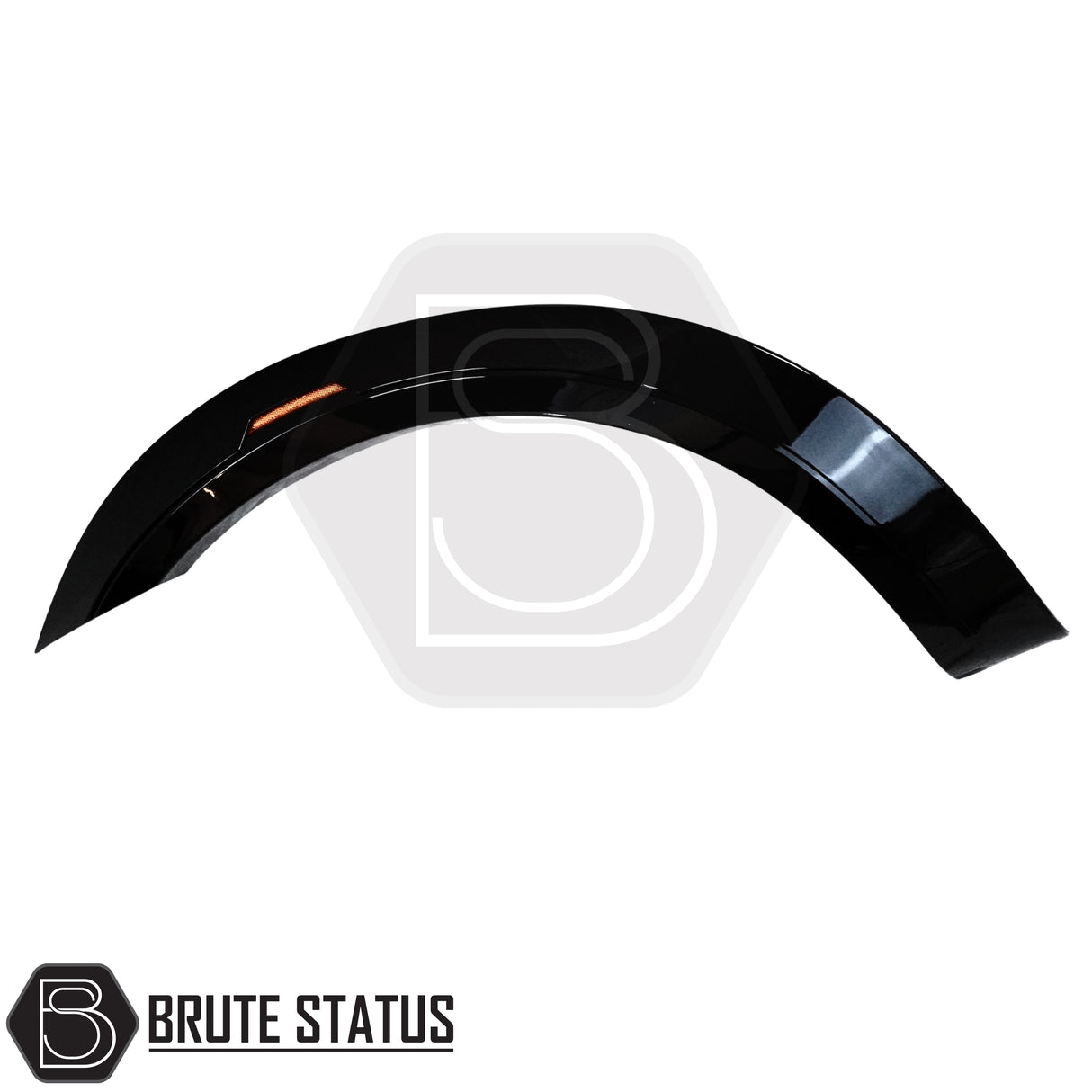 OEM style wheel arch kit for Ford Ranger T7 and T8 models with smooth gloss black finish and reflector details