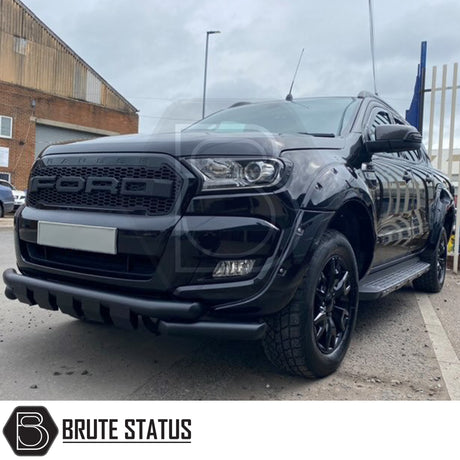 Gloss black riveted style ABS plastic wide arch kit for Ford Ranger 2016-2019 pickup truck