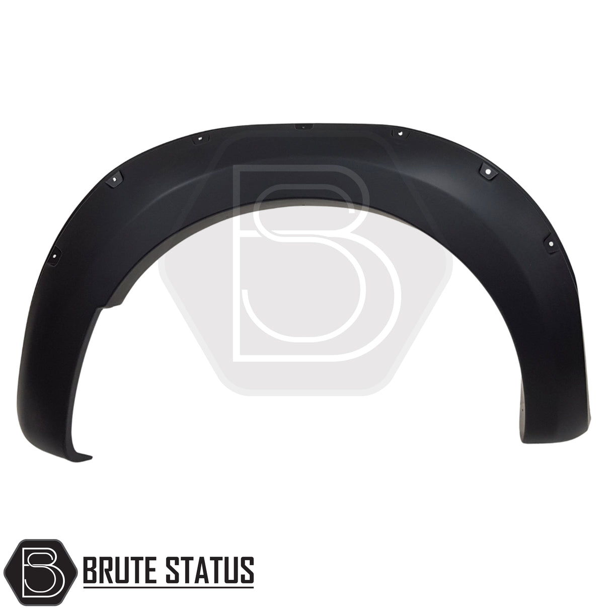 Black Ford Ranger T8 2019-2022 wide wheel arch flares, riveted style aftermarket overfenders designed for Park Assist and non-Park Assist models.