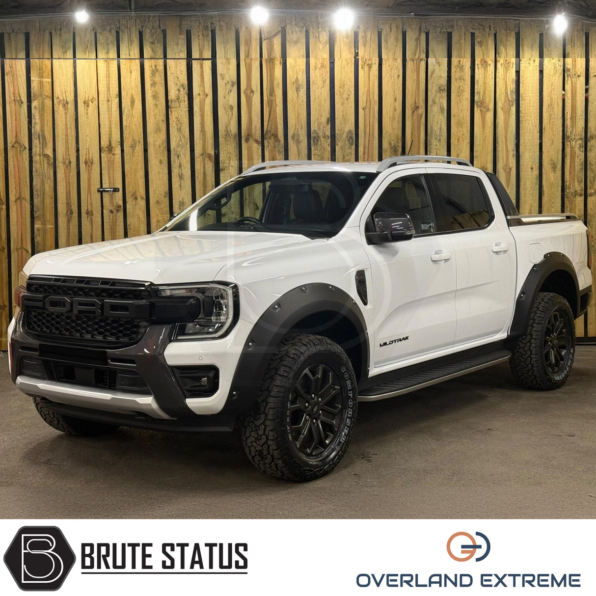 Premium Ford Ranger 2023 wheel arch extension kit, Overland Extreme wide arches with secure fitment and rugged appearance.